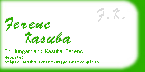 ferenc kasuba business card